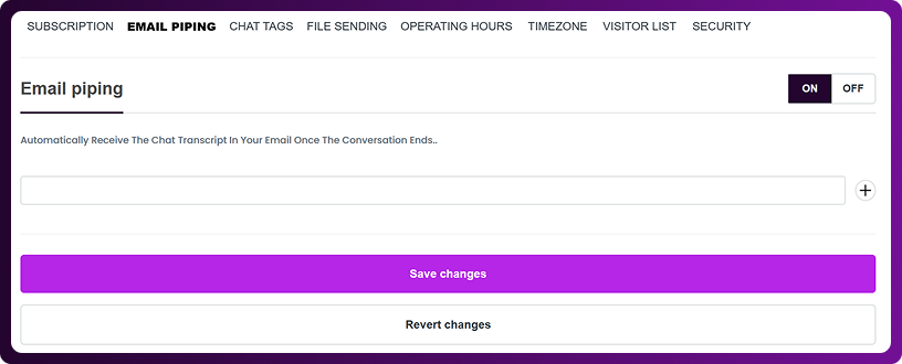 Step 2: Open Email Piping