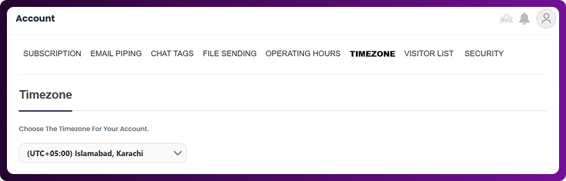 Step 2: Open Timezone Section